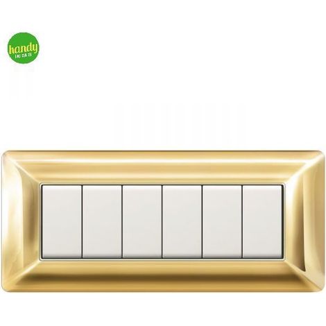 Placca da 6 moduli Easy Elettrocanali in plastica oro