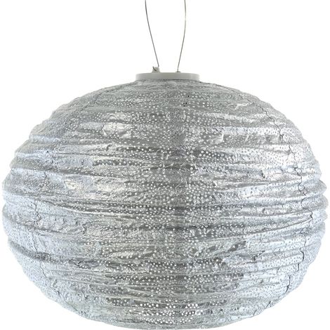 LUMIZ Lampion Solarlampe Round 40 Tigres Silver silberfarben Ø 40 cm - Tyvek® (1/5)