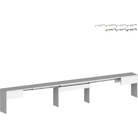 Banco para mesa de comedor consola extensible 66 - 290 cm Pratika B - Blanco brillante (1/5)