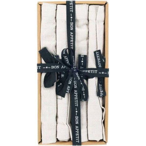 Home Styling Collection Juego de 4 Sets de Mesa Algodón Marfil