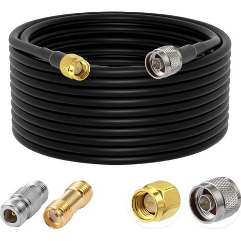 1 Câble Coaxial RG58 N Mâle Vers SMA Mâle 15M Faible Perte 50 Ohms Kit Adaptateur Pour Antenne 3G 4G 5G GPS WiFi Radio