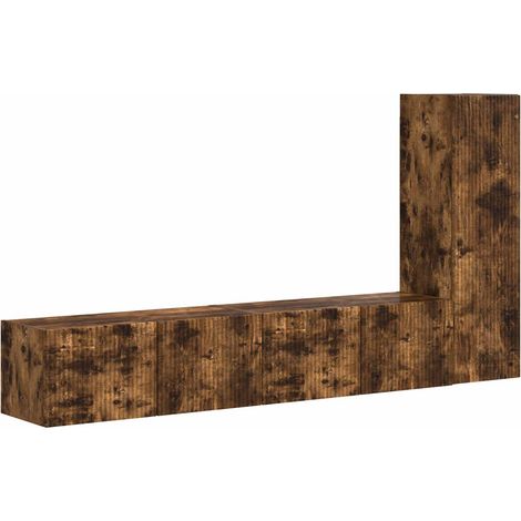 Ensemble meuble TV 3 pcs Chêne fumé Bois d'ingénierie