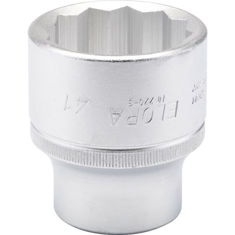 Draper 41mm (1.61 inch) Bi-Hexagon Socket for 3/4" Drive, Standard Length, Chrome Plated, Metric and Imperial Sizes (1/5)