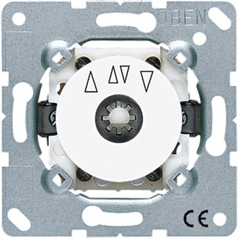 Jung Interruptor giratorio de persiana, conmutador/pulsador inversor de 2 polos (2 accionamientos), 10 A 250 V , blanco alpino, UP 1234.20 WW