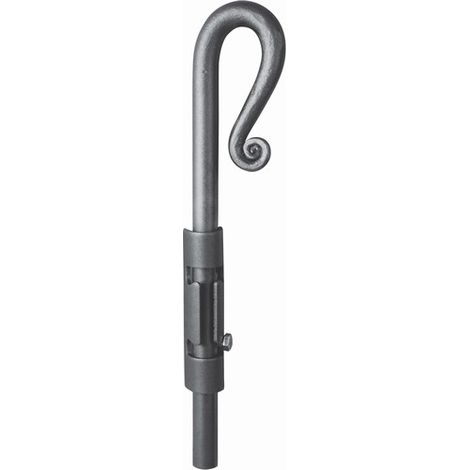 Verrou pistolet forgé pour portail - Hauteur 300mm Longueur 55mm Diamètre Ø16mm - Acier - À souder - DECO FER FORGE