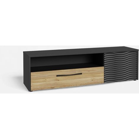 Mobile porta TV rovere effetto onda design moderno 164x47 Karlshamn (1/5)