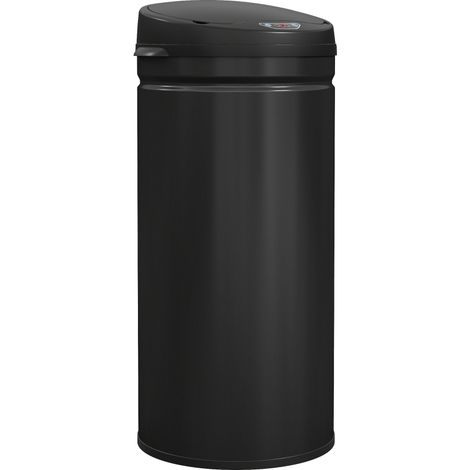 Pattumiera con sensore da 42 L in acciaio inox nero con chiusura ammortizzata (1/5)