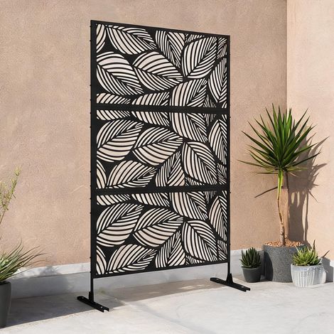 Clôture de jardin negro en acero 122 x 45 x 198 cm (1/5)