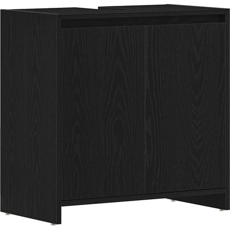 Armadietto da bagno in legno multistrato ampio spazio di archiviazione 60 x 33 x 60 cm in legno nero 020051871