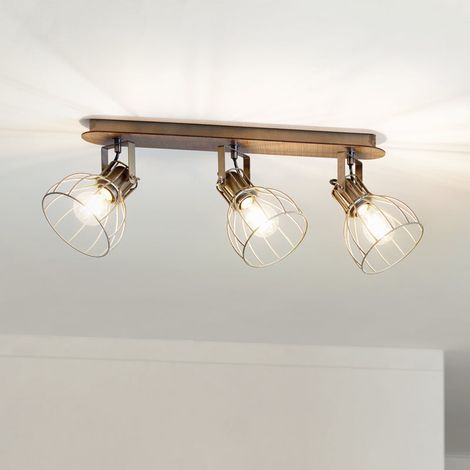 [GEBRAUCHT] B-Ware Eglo Deckenlampe Sambatello LED Lampe Leuchte dimmbar braun/silber 3-flammig (1/2)