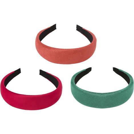 Serre-Tête En Velours - Accessoire Cheveux Antidérapant - Pour Sport Travail Quotidien - Lot De 3 (1/5)