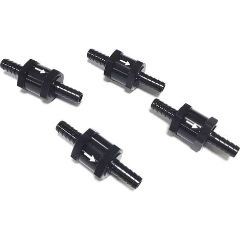 Lntyq Rückschlagventil für Dieselkraftstoff, Aluminiumlegierung, Schwarz (6 mm), 4 Stück (1/5)