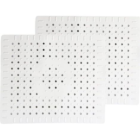 White Set of 2 kitchen sink protective mats made of durable non-slip rubber, easy to clean and cut to size. (1/5)