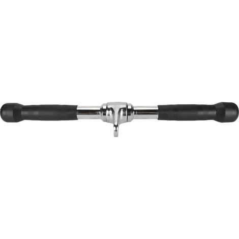 Barre de traction droite 17.3 pouces, presse en acier électroplaqué TPR, poignée pivotante confortable, accessoire de câble pour salle de sport à domicile (1/5)