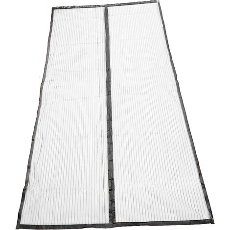 Magnetisches Fliegengitter aus atmungsaktivem Polyestergewebe, 120 x 210 cm, mit Klettverschluss für Zuhause (1/5)