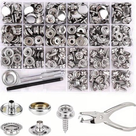 354 boutons-pression en acier inoxydable pour toiles marines avec vis, fixations pour bâches de bateau, accessoires pour voiliers et (1/5)