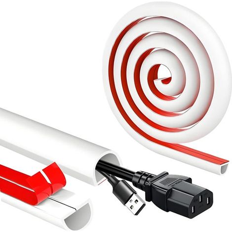 (2 Meter), weiße, selbstklebende Kabelabdeckung, Wandmontage-TV-Kabelabdeckung für Kabelmanagementsystem (1/5)