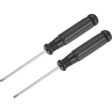 Mini Cruciforme Tournevis, 2.0mm Croix Tête avec Noir Poignée pour Petit Appareils électroménagers, 2 Pcs (1/4)