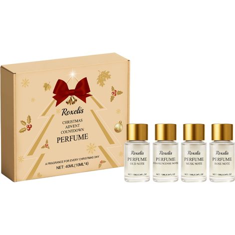 Weihnachtliches Duftgeschenkset „Freude an Weihnachten“ – Wunderschön verpackt mit verschiedenen Duftkombinationen – Perfekt als weihnachtliches Geschenk – 4 x 10 ml (40 ml) -- DTEKGAZ (1/5)