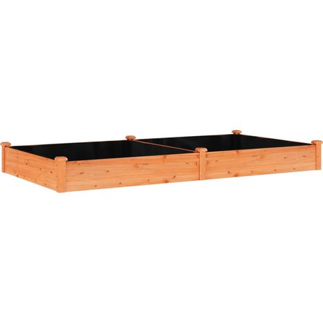 Vassoio per fioriera aiuola rialzata piante fiori terrazzo giardino rivestimento giardino 240 x 120 x 25 cm legno massello abete marrone 020039841