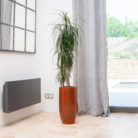 Pot grande taille d'extérieur ATHENA 31x70cm rouille automnale, fait main en terre cuite émaillée, résistant au gel (1/2)