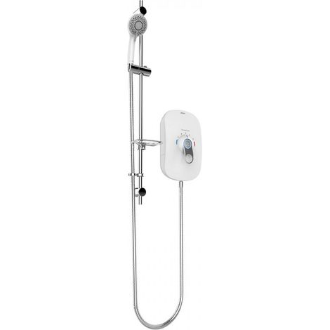 AKW SmartCare Lever White Electric Shower with Silver/White kit - 8.5kw (1/3)