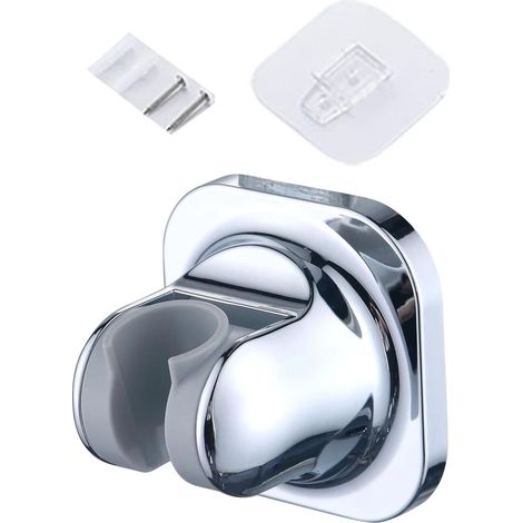 Support de douche amovible, réglable et portable, en polypropylène imperméable, idéal pour offrir en cadeau, couleur argent. (1/5)
