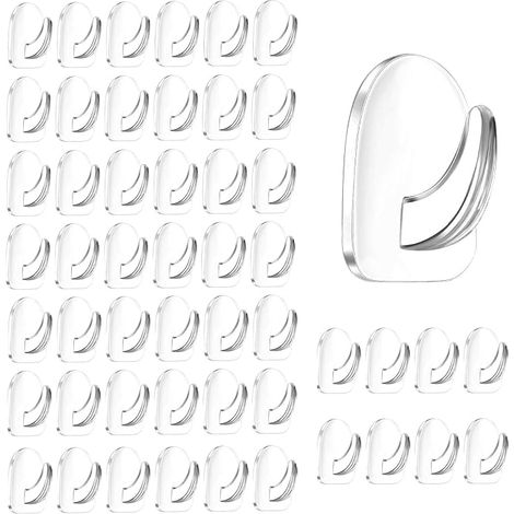 50 Pieces Transparent Wall Hooks for Kitchen Toilet (1/5)