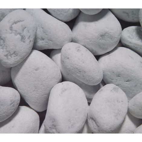 10 sacs de 25kg de marbre blanc de Carrare 25/40 mm galets pierres (1/2)