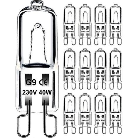Ampoule G9 2024 40 W 230 V à intensité variable, blanc chaud ampoule halogène G9, tolérance 300 °C ampoule G9 pour four à micro-ondes et plafonnier. (1/5)