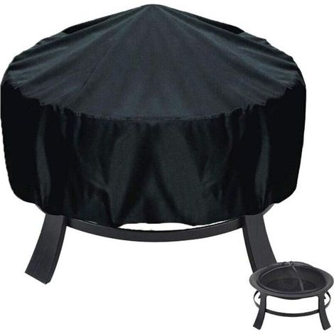 Housse de Protection pour Braséro Rond,Housse pour Foyer Imperméable de Protection Jardin Patio Extérieur 80 x 65cm Housse de protection pour brasero (1/5)