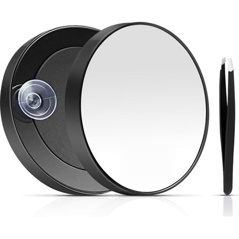 Miroir De Maquillage - Grossissant 20x - Avec Ventouses - Pince En Acier Inoxydable - Pour Extensions De Cils Et Epilation Des Sourcils - 1 Piece (1/4)