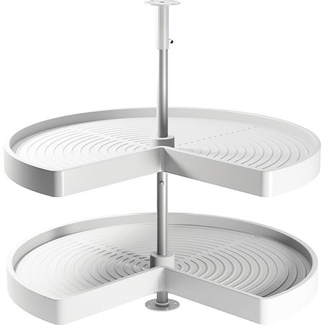 Emuca Juego de bandejas giratorias Shelvo 3/4, para módulo 900mm, Plástico y Aluminio, Blanco -