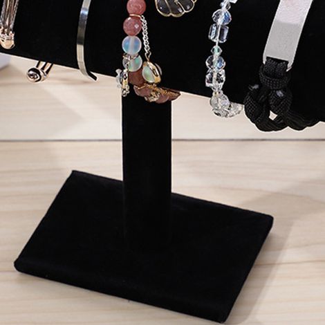 Einfacher Schmuckständer, Armband- und Haargummihalter, modernes Design, für Schaufenster oder Zuhause, schwarz, einreihig