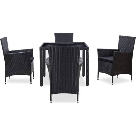 Maison Exclusive - Set da Pranzo da Giardino 5 pz in Polyrattan Nero (1/5)