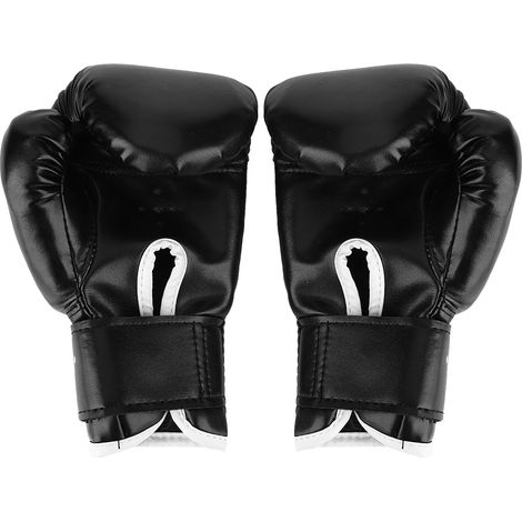 Gants de boxe pour enfants (Muay Thai, sparring, coups de poing, kickboxing, grappling, sac de sable, noirs)