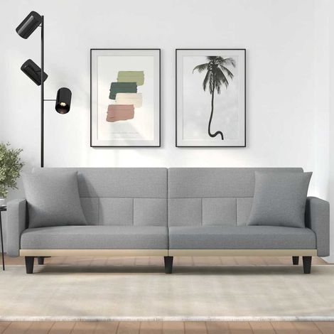 Canapé Convertible - Canapé-lit - Sofa Divan Banquette - avec coussins gris clair tissu Chic-228923 (1/5)