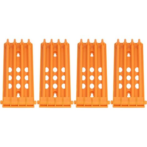 Set mit 4 Wandhalterungen für Taubenringe, XL-Kapazität, 4 Säulen, robuster und sicherer Kunststoff, gelb (1/4)