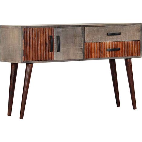 Table console-Table d'entrée Gris 120x35x75 cm Bois de manguier massif brut (1/5)