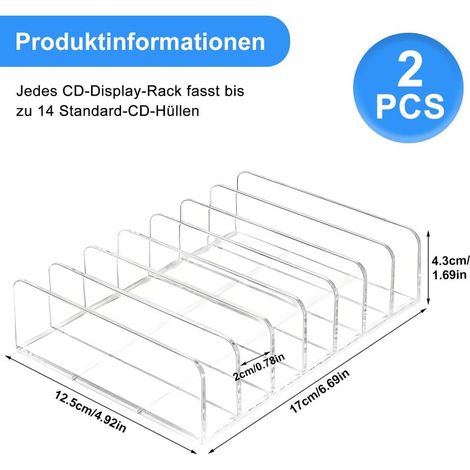 2 transparente CD-Halter, CD-Aufbewahrungsregal, transparentes Türregal für DVDs, Lidschatten, Make-up-Paletten, Kosmetik und Bücher (1/5)