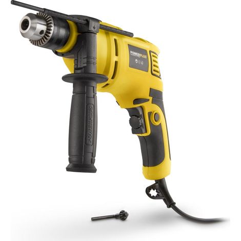 Powerplus Perceuse à Percussion Électrique POWX0260 - 2 en 1 : Perçage et Perçage à Percussion, Perceuse Filaire de 650 W et 28,65 Nm, Vissage à Gauche et à Droite (1/5)