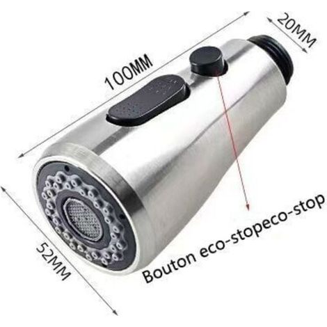 Douchette Evier Pull-Out Douches Robinet Mitigeur Cuisine Pro Tête de Douche 2 Types de Jet (1/5)