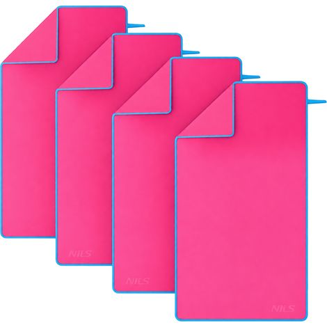 Asciugamano in microfibra rosa-blu 140x70 cm, confezione da 4 (1/5)
