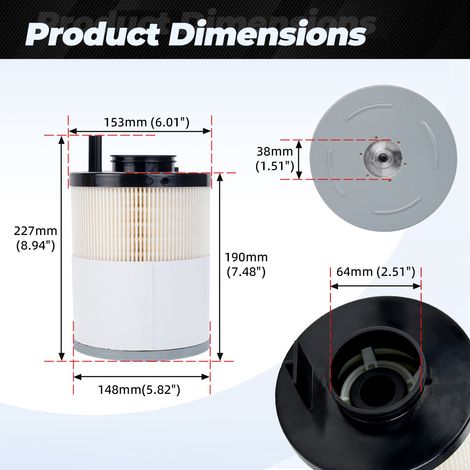 Filtre à carburant/séparateur eau/carburant pour moteur de camion PF46145 FS20083, beige, unité (1/4)