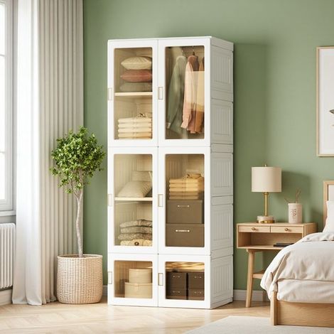 Armario de Dormitorio - Armario Plegable 69x50x170cm - Diseño Moderno - Almacenamiento Inteligente - Montaje Fácil