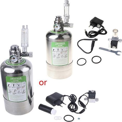 Aquarium-DIY-CO2-Generatorsystem mit Edelstahlflasche, Manometer, automatischem Überdruckventil und Blasenzähler