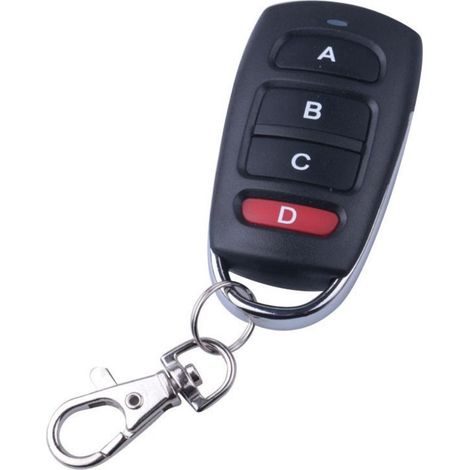 FLAMMKRAFT-Télécommande universelle de copie 433MHz pour porte de garage et portail, 4 canaux, avec porte-clés (1/4)