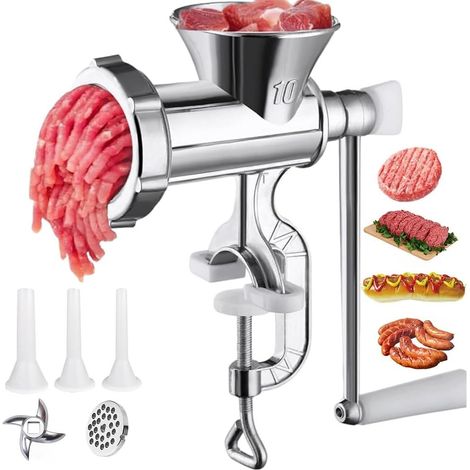 Hachoir à viande manuel, hachoir à viande pratique pour un usage domestique, facile à nettoyer (grand format) (1/5)