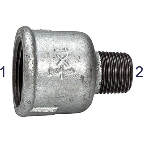 Riegler Reduziermuffe 246, IG/AG, Rp 1, R 3/4, schwarzer Temperguss (1/2)