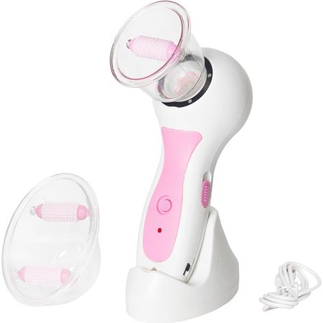 Paris Prix – Ventouse aspirante palper-rouler 23cm – ABS blanc et rose – Massage ajustable pour réparation et rajeunissement – Chargement USB (1/5)